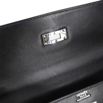 Hermes Black Box Calf Kelly 32 Sellier 2way Shoulder Handbag