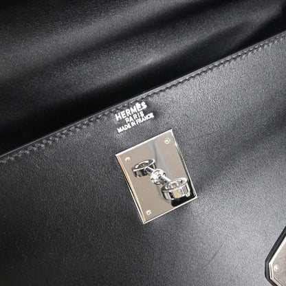 Hermes Black Box Calf Kelly 32 Sellier 2way Shoulder Handbag