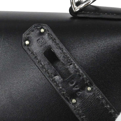 Hermes Black Box Calf Kelly 32 Sellier 2way Shoulder Handbag
