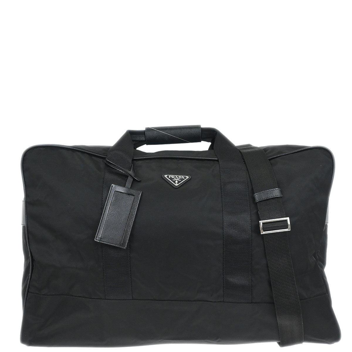 Prada Black Nylon 2way Duffle Shoulder Handbag