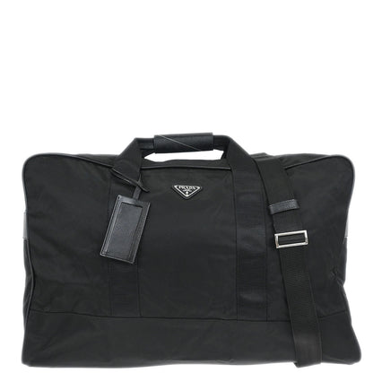 Prada Black Nylon 2way Duffle Shoulder Handbag