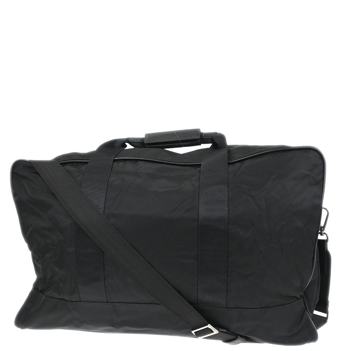 Prada Black Nylon 2way Duffle Shoulder Handbag