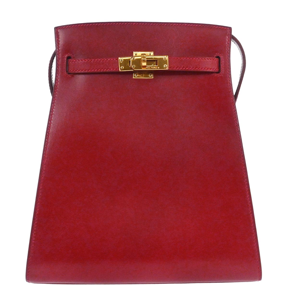 Hermes Rouge Garance Box Calf Kelly Sport PM Shoulder Bag