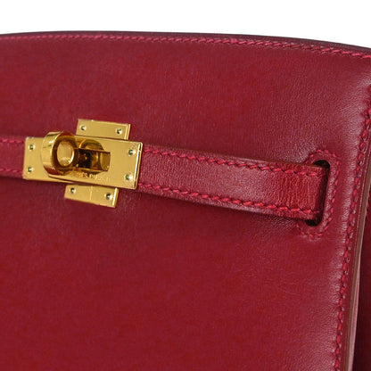 Hermes Rouge Garance Box Calf Kelly Sport PM Shoulder Bag