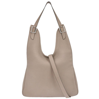 Hermes Gris Tourterelle Taurillon Clemence Massai PM Shoulder Bag
