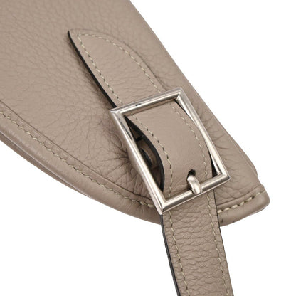 Hermes Gris Tourterelle Taurillon Clemence Massai PM Shoulder Bag