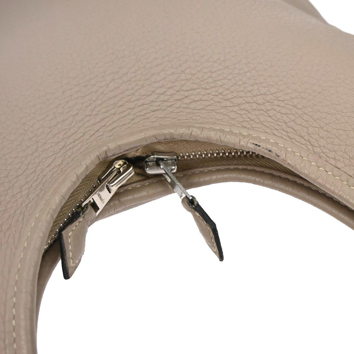 Hermes Gris Tourterelle Taurillon Clemence Massai PM Shoulder Bag