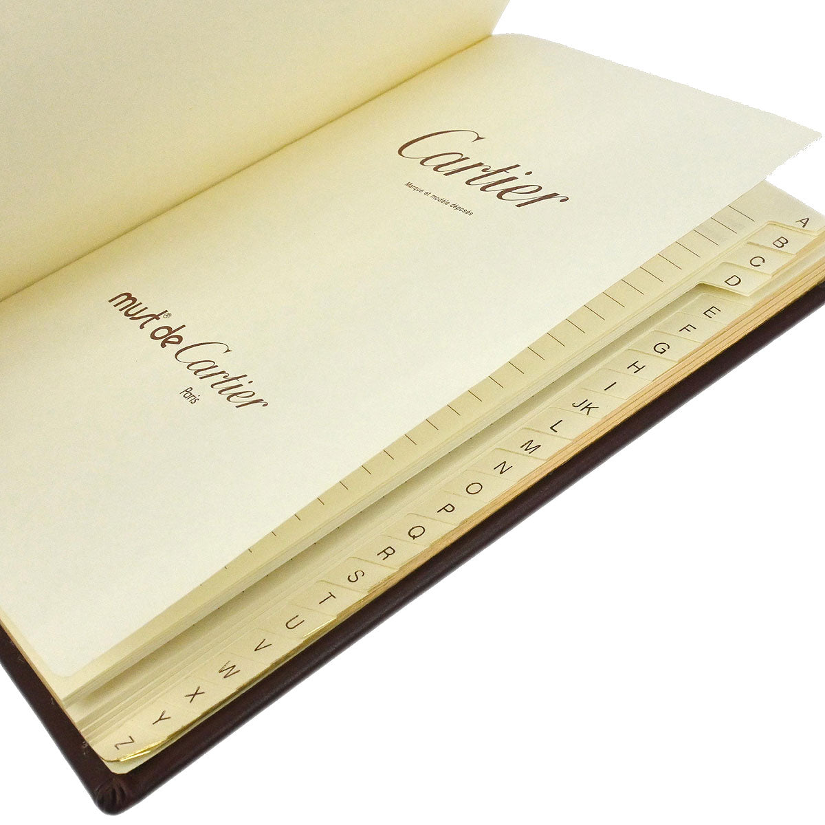 Cartier Bordeaux Leather Address Book Small Good