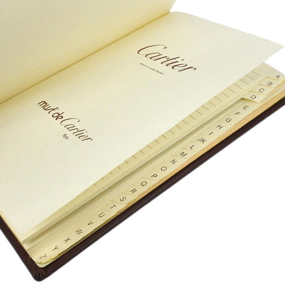 Cartier Bordeaux Leather Address Book Small Good
