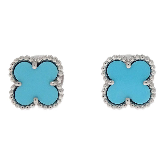 Van Cleef & Arpels Sweet Alhambra Pierced Earrings Turquoise Jewelry