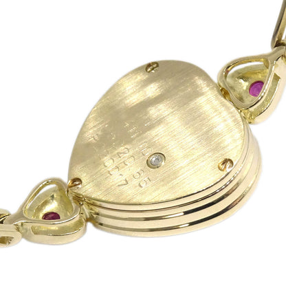 Waltham Ref.411.10 Heart Quartz Watch 18KYG Ruby Diamond