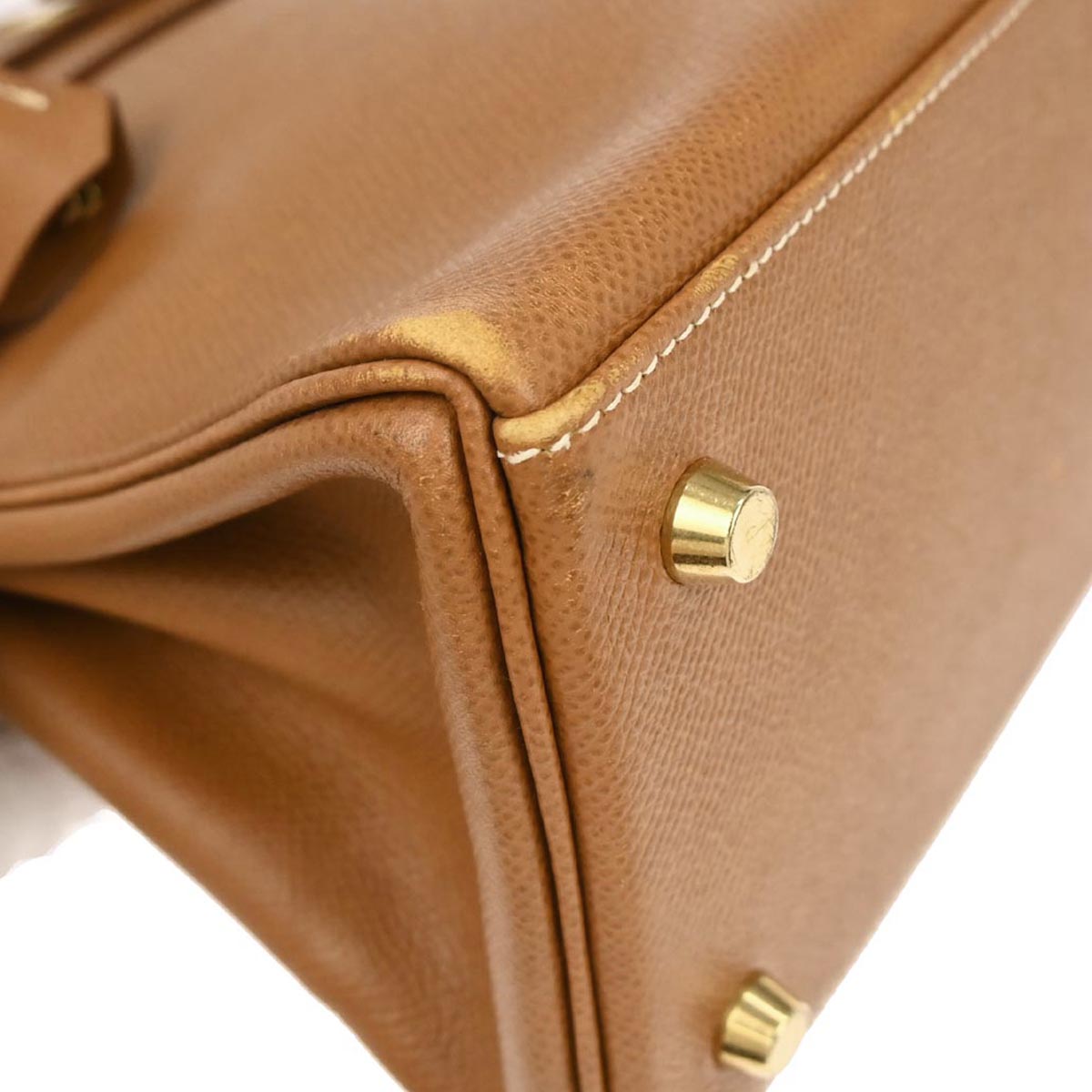 Hermes Gold Courchevel Kelly 28 Retourne 2way Shoulder Handbag