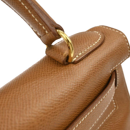 Hermes Gold Courchevel Kelly 28 Retourne 2way Shoulder Handbag