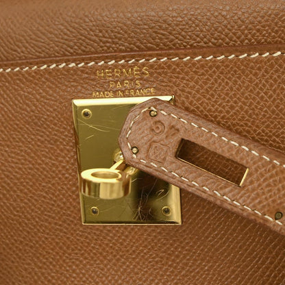 Hermes Gold Courchevel Kelly 28 Retourne 2way Shoulder Handbag