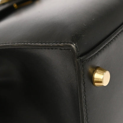 Hermes Black Box Calf Kelly 32 Sellier 2way Shoulder Handbag