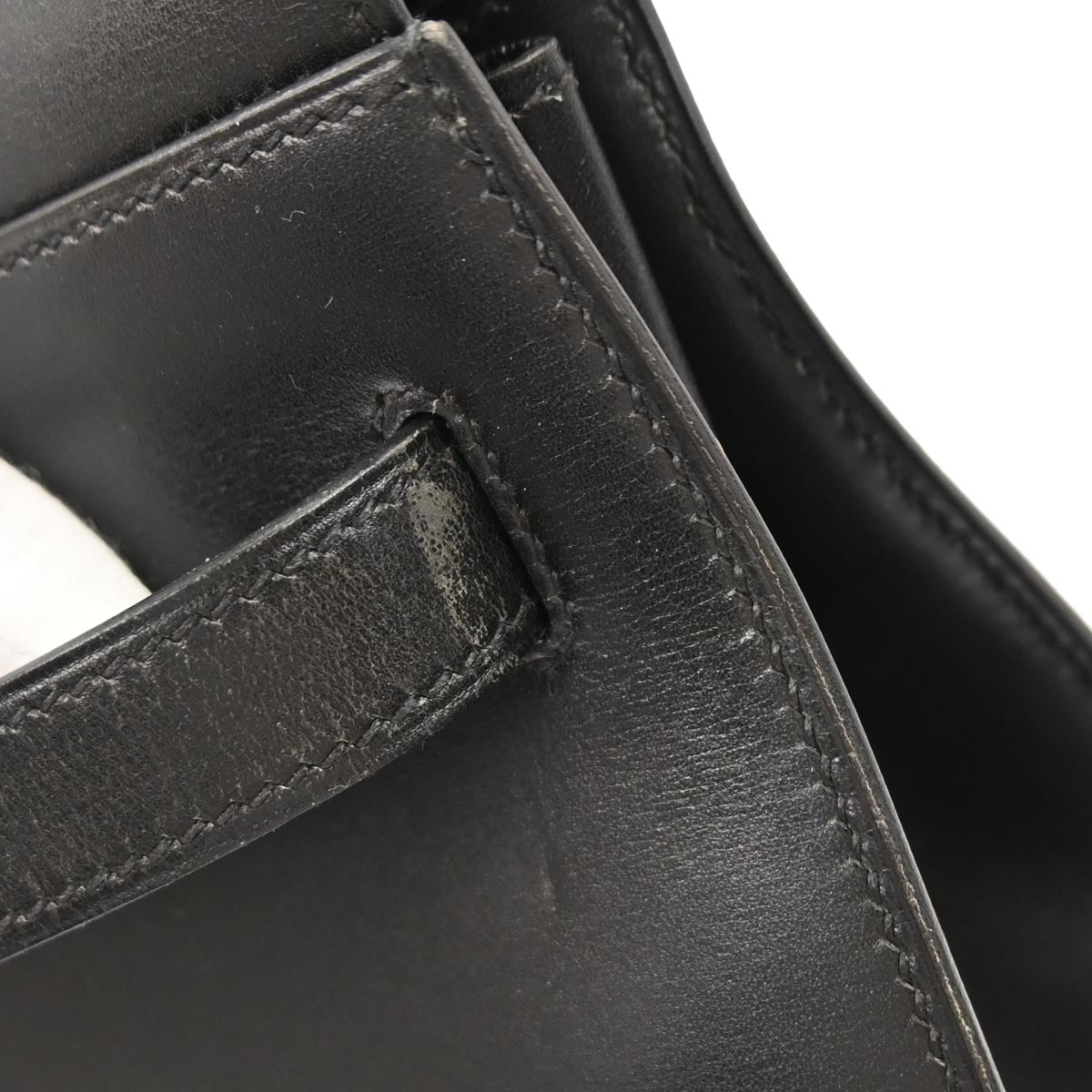 Hermes Black Box Calf Kelly 32 Sellier 2way Shoulder Handbag