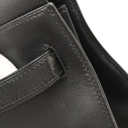 Hermes Black Box Calf Kelly 32 Sellier 2way Shoulder Handbag