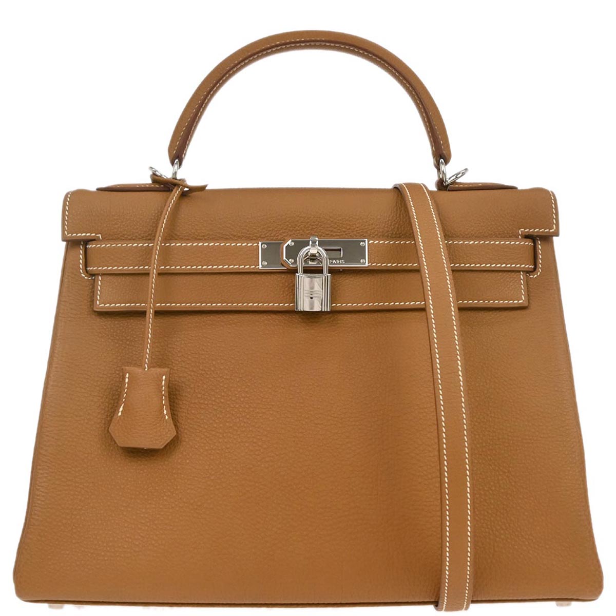 Hermes Gold Togo Kelly 32 Retourne 2way Shoulder Handbag