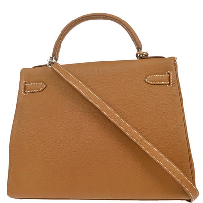 Hermes Gold Togo Kelly 32 Retourne 2way Shoulder Handbag