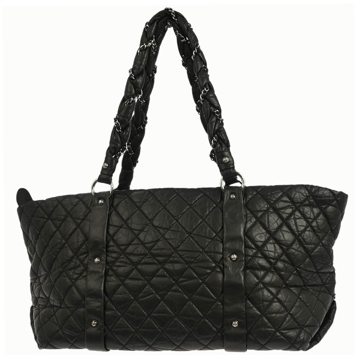 Chanel 2005-2006 Black Calfskin Lady Braid Tote Handbag