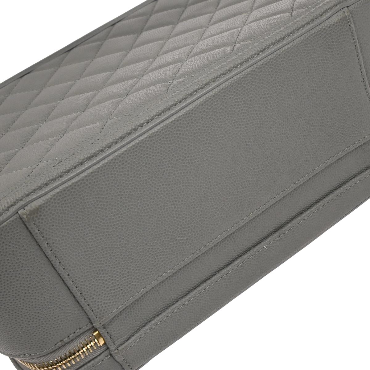 Chanel 2019 Gray Caviar Skin CC Filigree 2way Vanity Shoulder Handbag