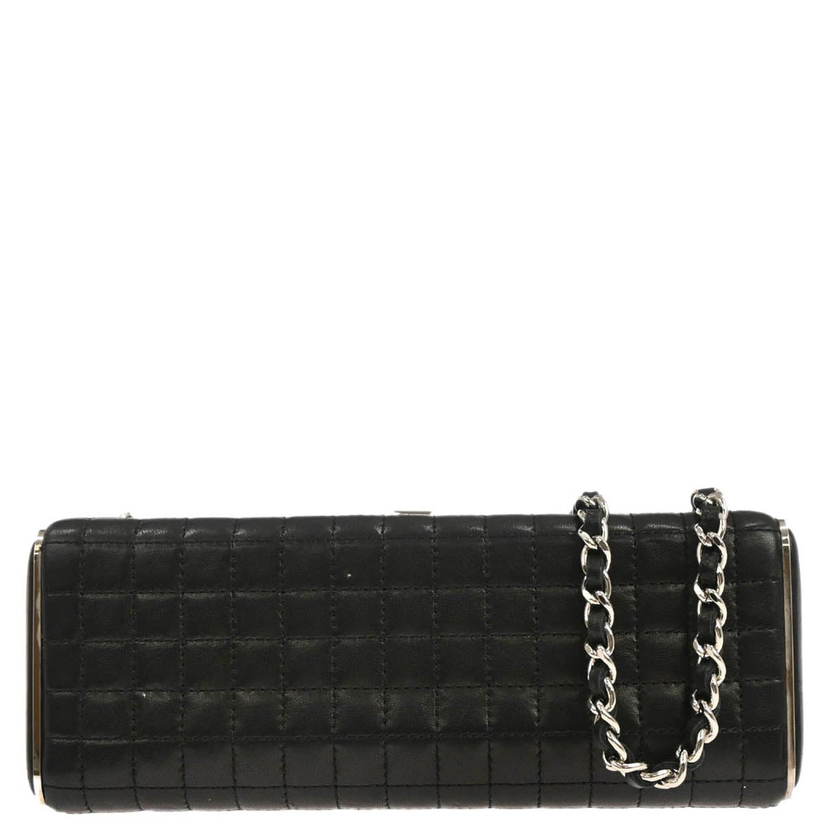 Chanel 2005-2006 Black Lambskin Choco Bar Shoulder Bag