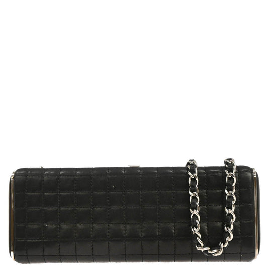 Chanel 2005-2006 Black Lambskin Choco Bar Shoulder Bag