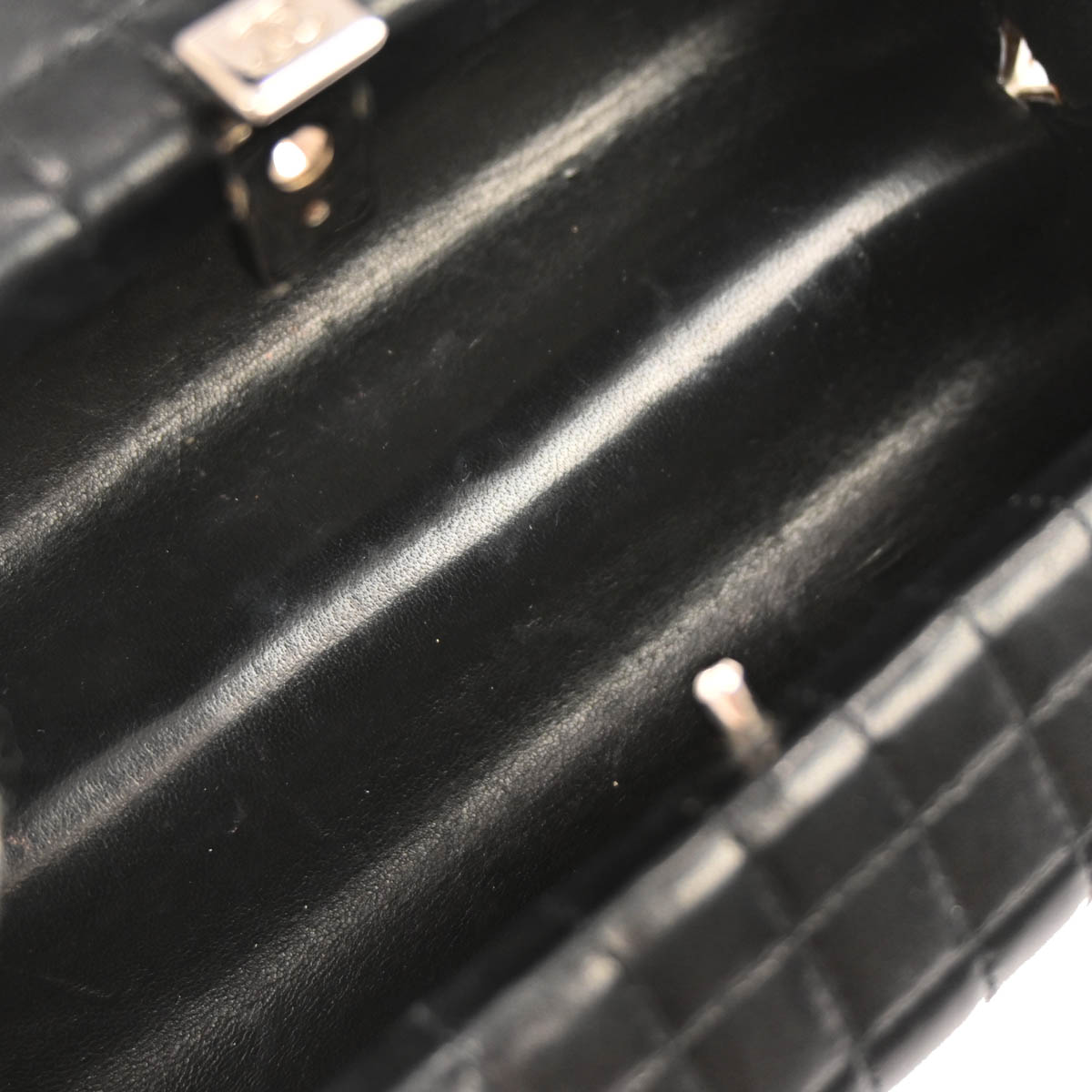 Chanel 2005-2006 Black Lambskin Choco Bar Shoulder Bag