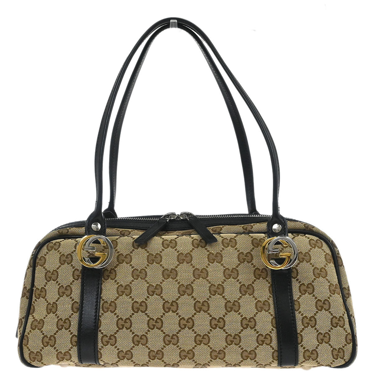 Gucci Beige Canvas GG Twins Handbag