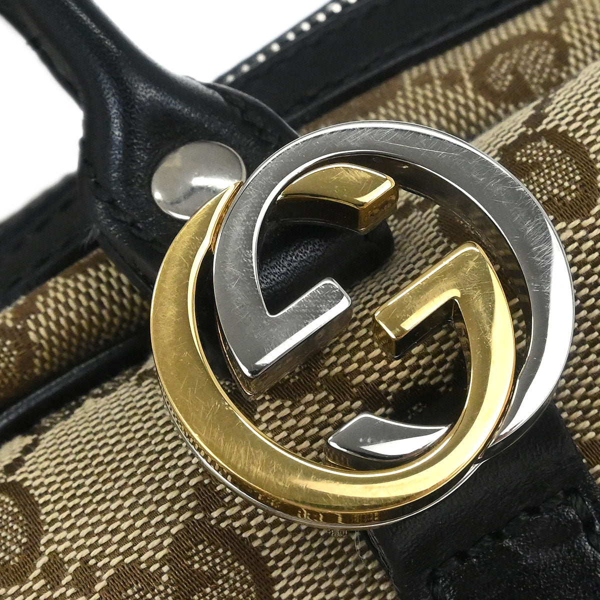 Gucci Beige Canvas GG Twins Handbag