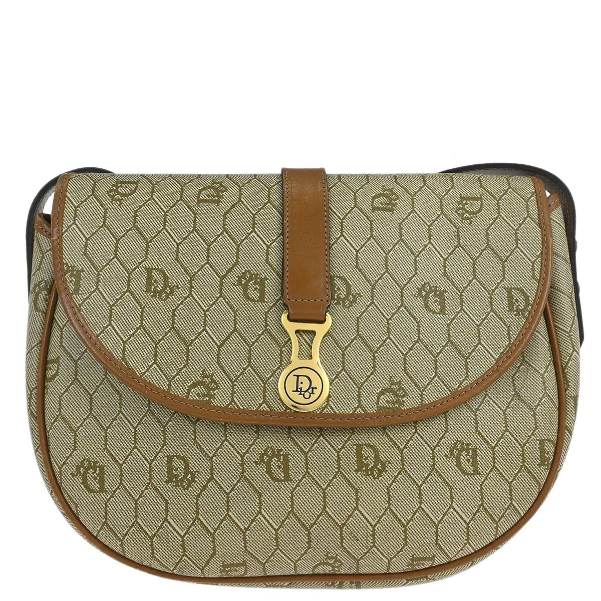 Christian Dior Beige PVC Honeycomb Shoulder Bag