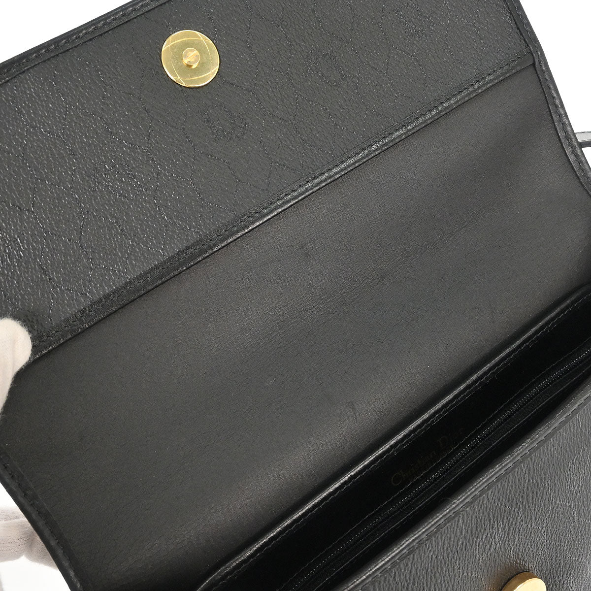 Christian Dior Black PVC Honeycomb Shoulder Bag