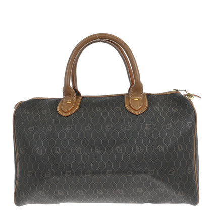 Christian Dior Black Leather Honeycomb Duffle Handbag