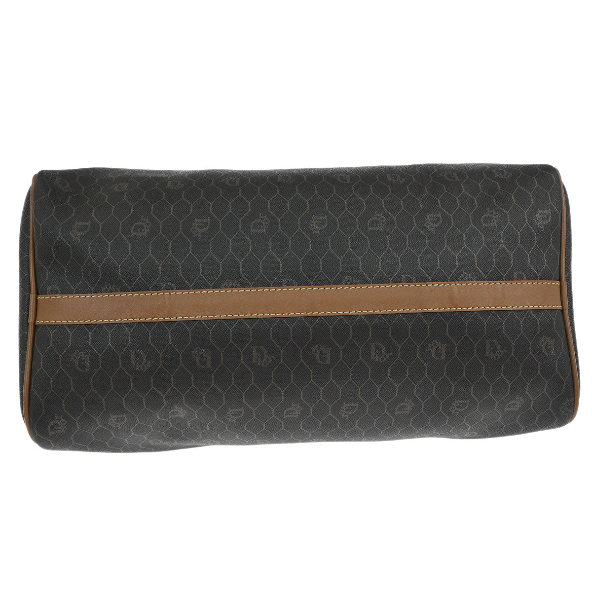 Christian Dior Black Leather Honeycomb Duffle Handbag