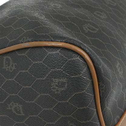Christian Dior Black Leather Honeycomb Duffle Handbag
