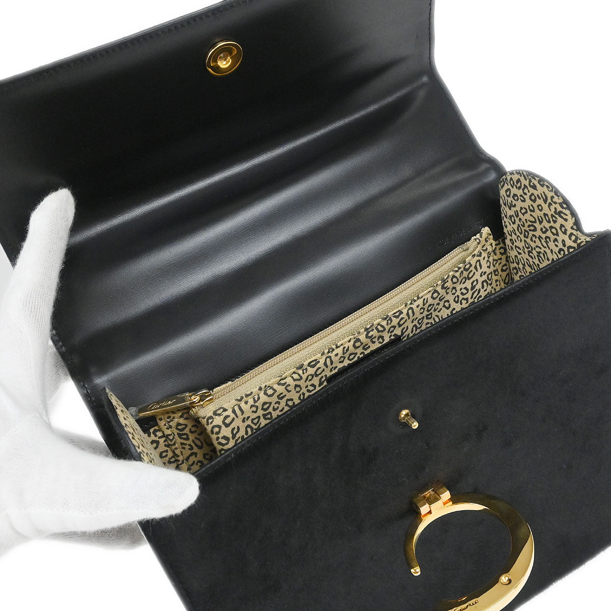 Cartier Black Pony Hair Panthere Handbag