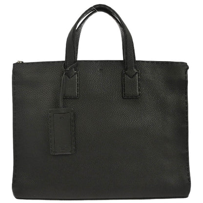 Fendi Black Leather Briefcase Handbag
