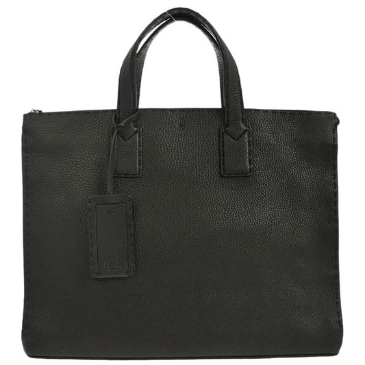 Fendi Black Leather Briefcase Handbag