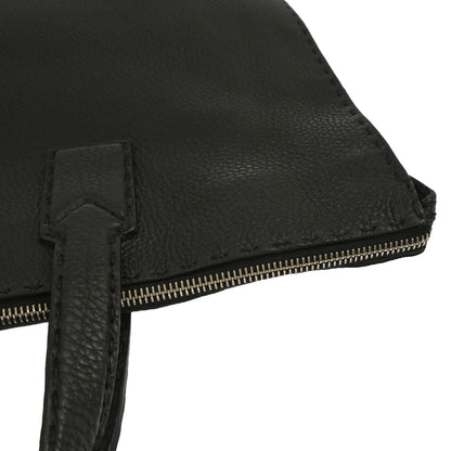 Fendi Black Leather Briefcase Handbag