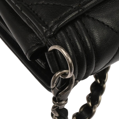 Boy Chanel 2014-2015 Black Lambskin Chain WOC Shoulder Bag