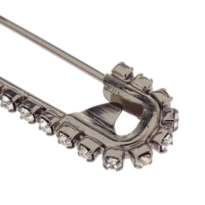 Chanel Dangle CC Brooch Pin Silver Rhinestone 01P