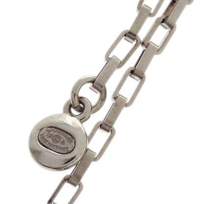 Chanel CC Chain Necklace Pendant Silver Costume Pearl Rhinestone 12A