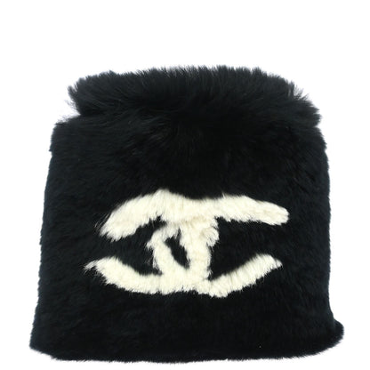 Chanel Black Lapin Fur Bracelet Bangle Wristband