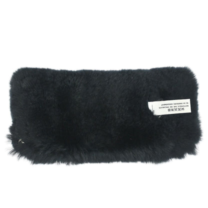 Chanel Black Lapin Fur Bracelet Bangle Wristband