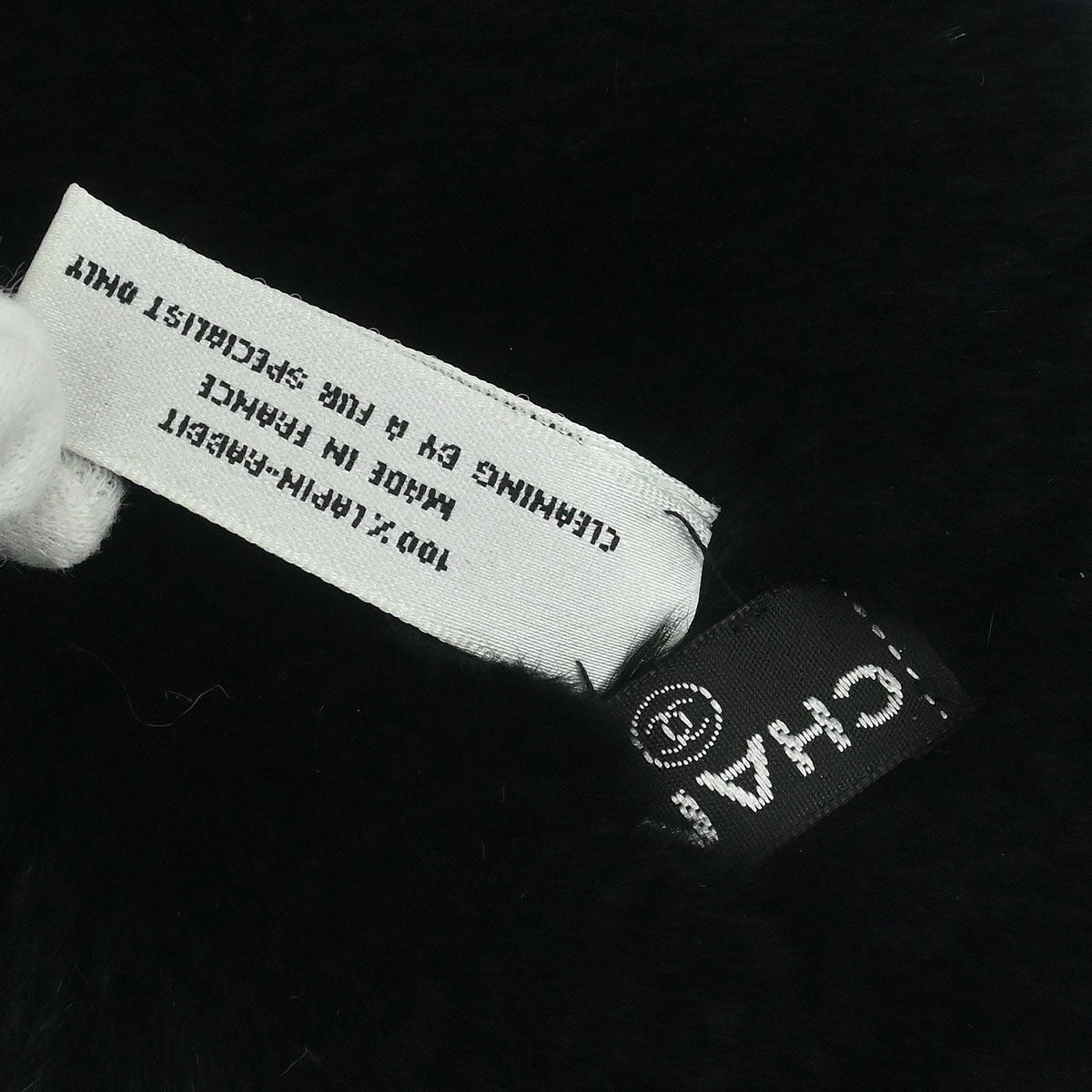 Chanel Black Lapin Fur Bracelet Bangle Wristband