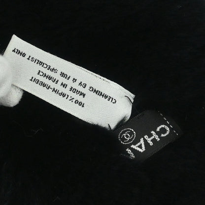 Chanel Black Lapin Fur Bracelet Bangle Wristband