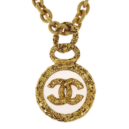Chanel Gold Medallion CC Chain Pendant Necklace 93A