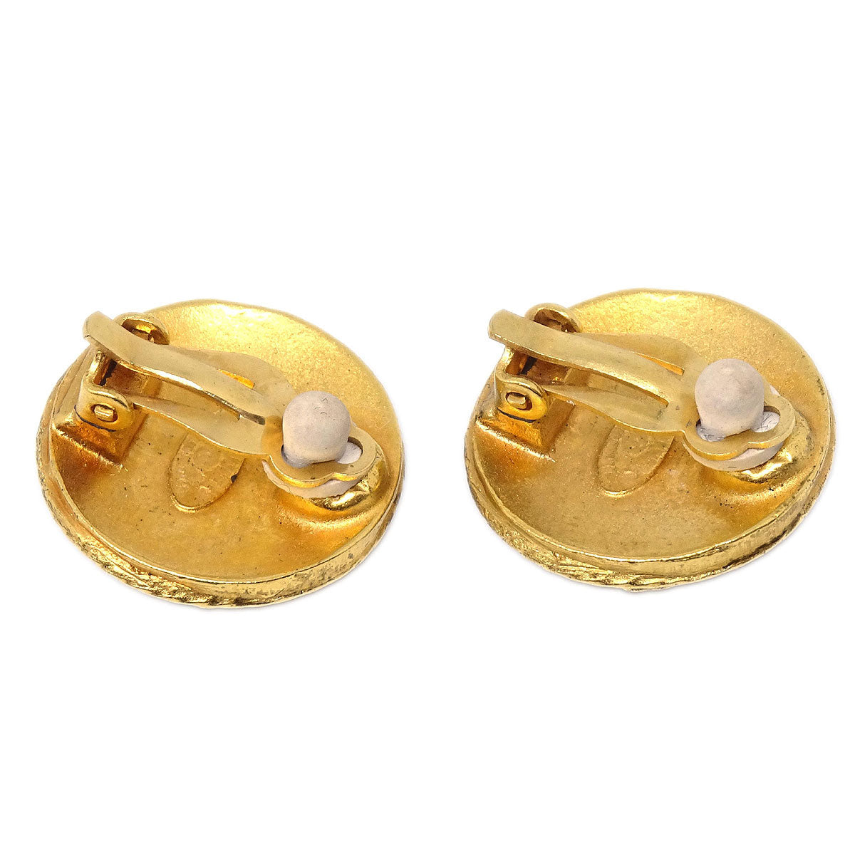 Chanel Button Clip-On Earrings Gold 94A