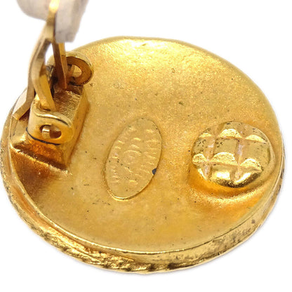 Chanel Button Clip-On Earrings Gold 94A