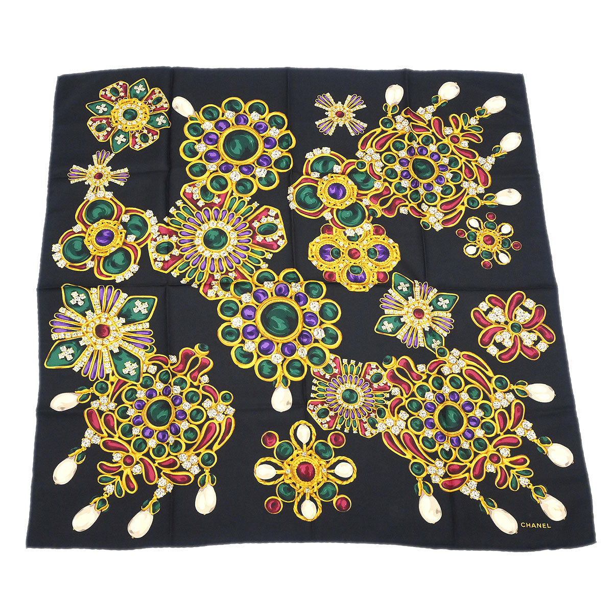 Chanel Black Scarf Small Good